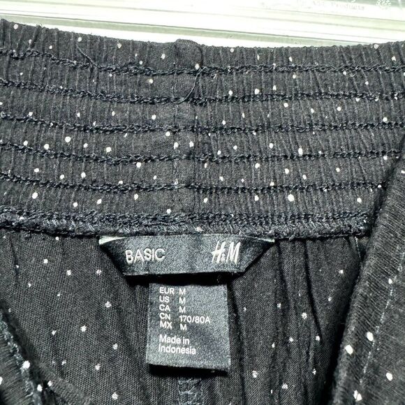 H&M Basic Jogger Pants Black Stretch Elastic Waist Lightweight Women size Medium - Picture 3 of 6